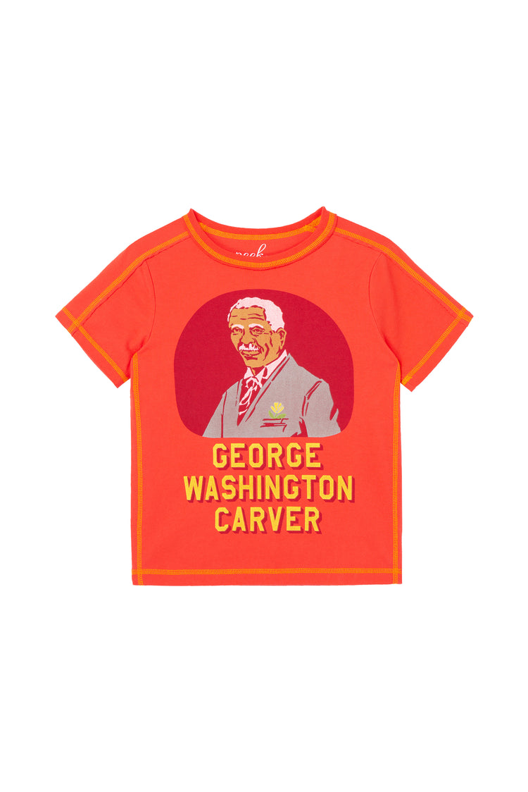 ORANGE T-SHIRT WITH "GEORGE WASHINGTON CARVER"