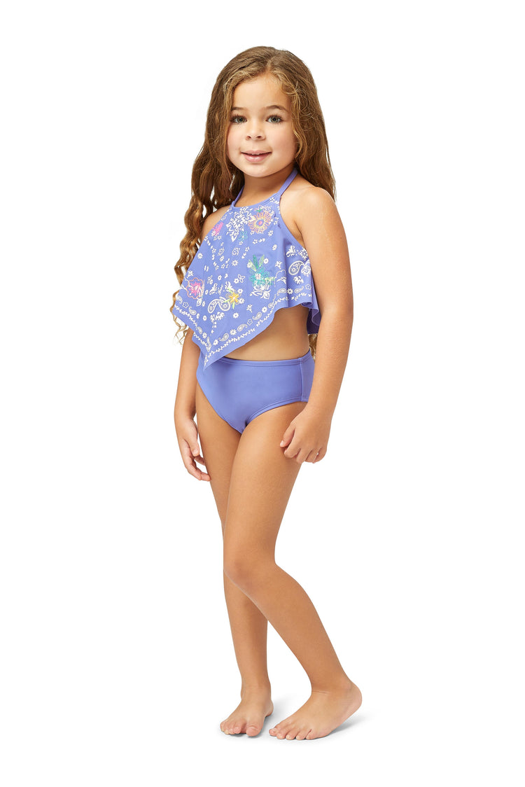 Halter Swimsuit with Embroidery