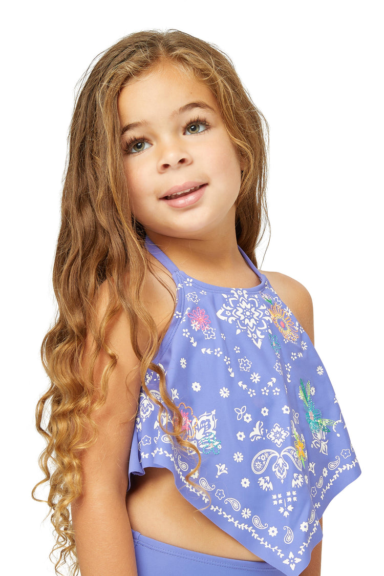 Halter Swimsuit with Embroidery