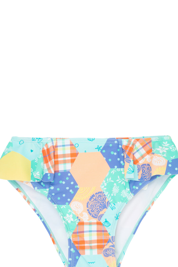 Patchwork Printed Two-Piece Swimsuit