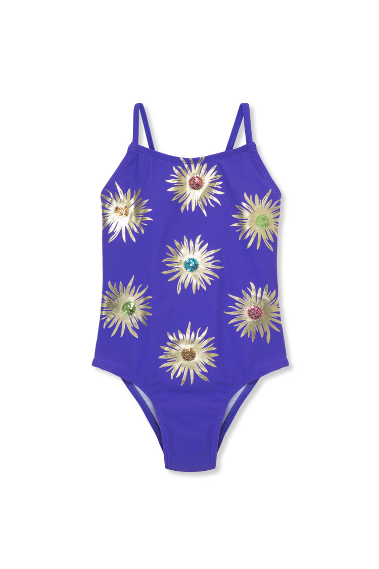 Foil Sequins One-Piece Swimsuit