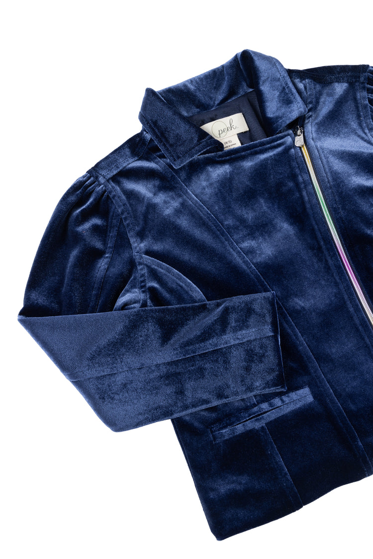 Velour Moto Jacket & Glitter Dress