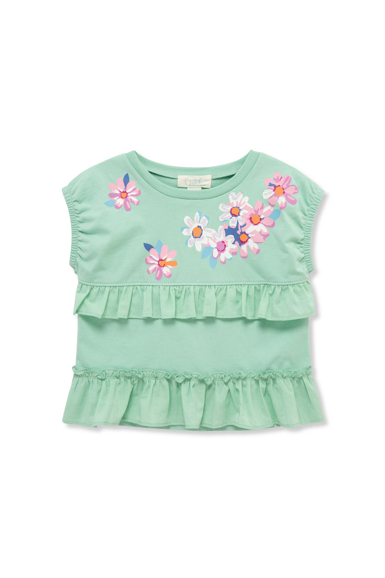 Screened Ruffle Tee