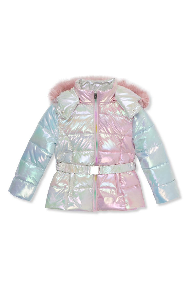 Colorblock Faux Fur Jacket