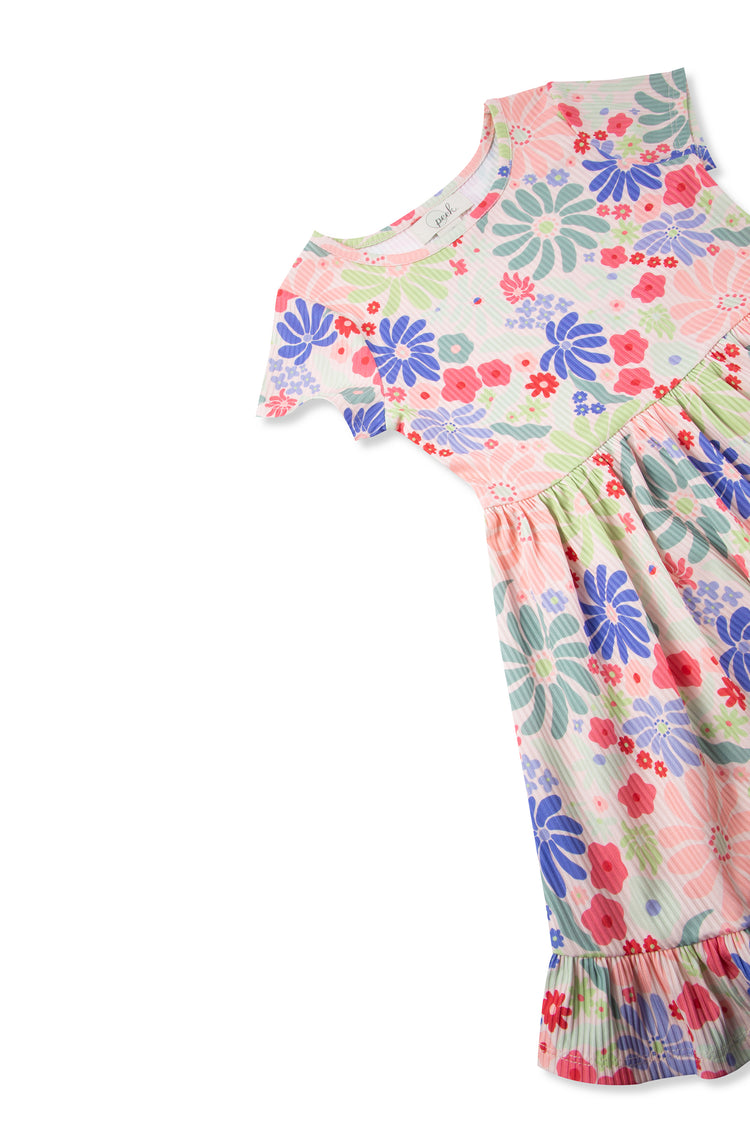 Floral Print Flounce Hem Dress