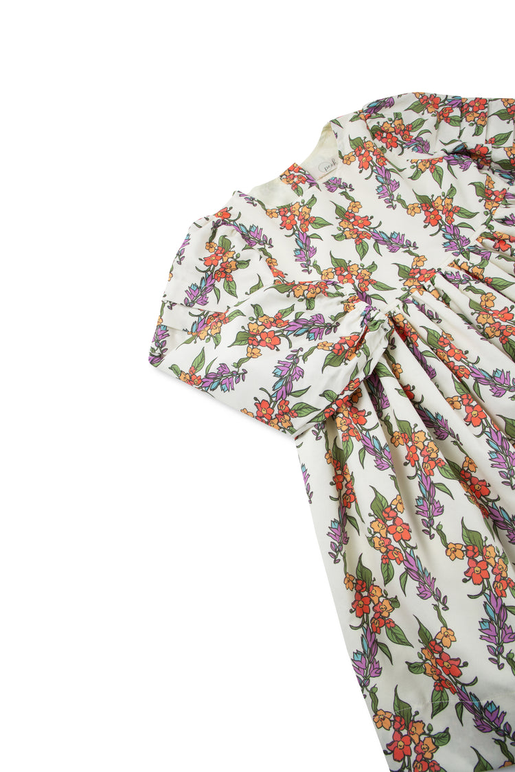 Pleated Floral Dress