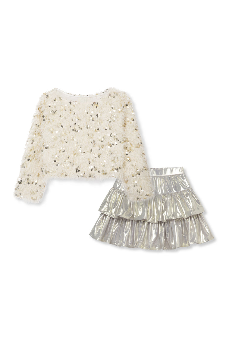 Sequin Sweater & Skirt Set