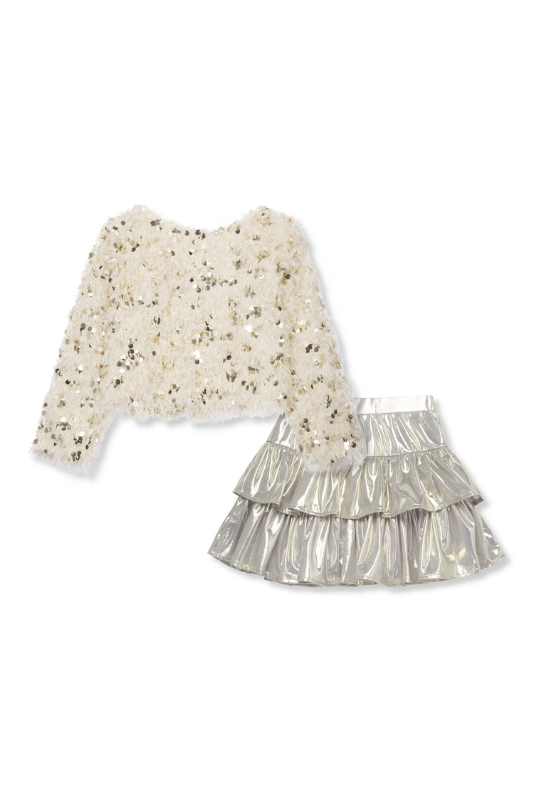 Sequin Sweater & Skirt Set