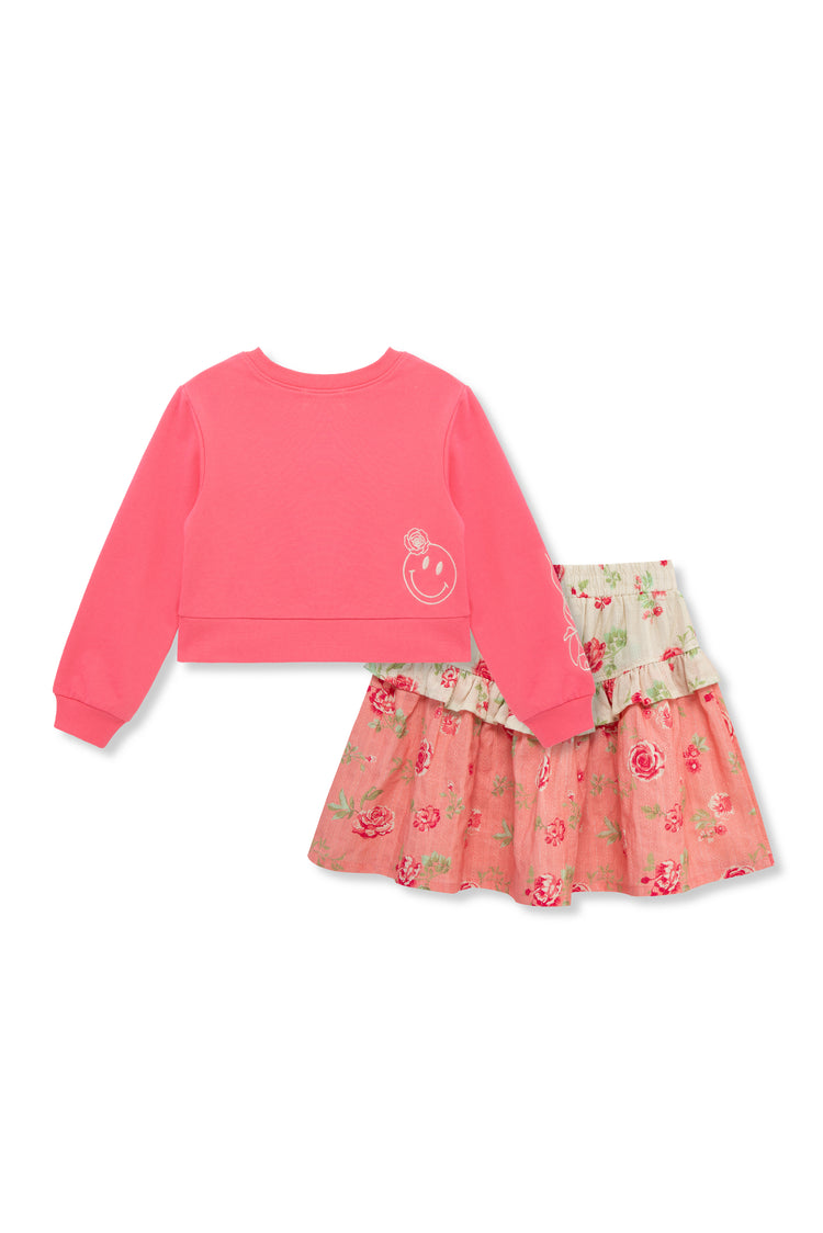 Rose Print Skirt Set