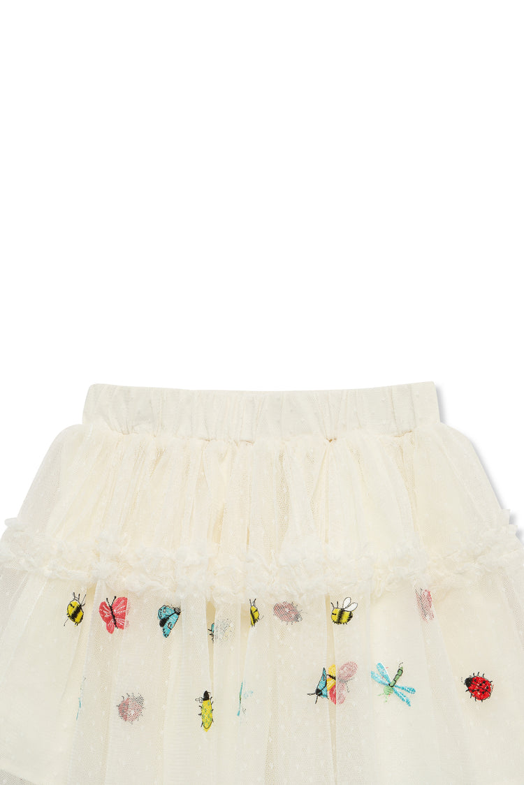 Bug Embroidered Dotted Pixie Skirt Set