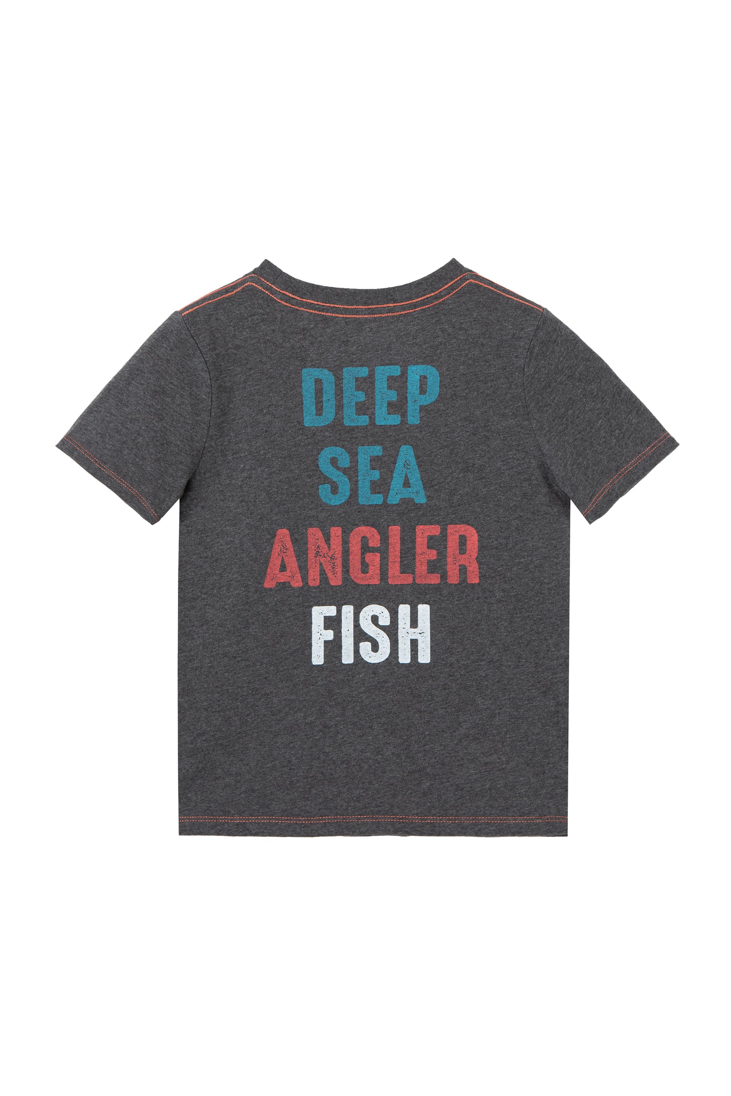 DARK GREY T-SHIRT WITH THE WORDS "DEEP SEA ANGLER FISH"