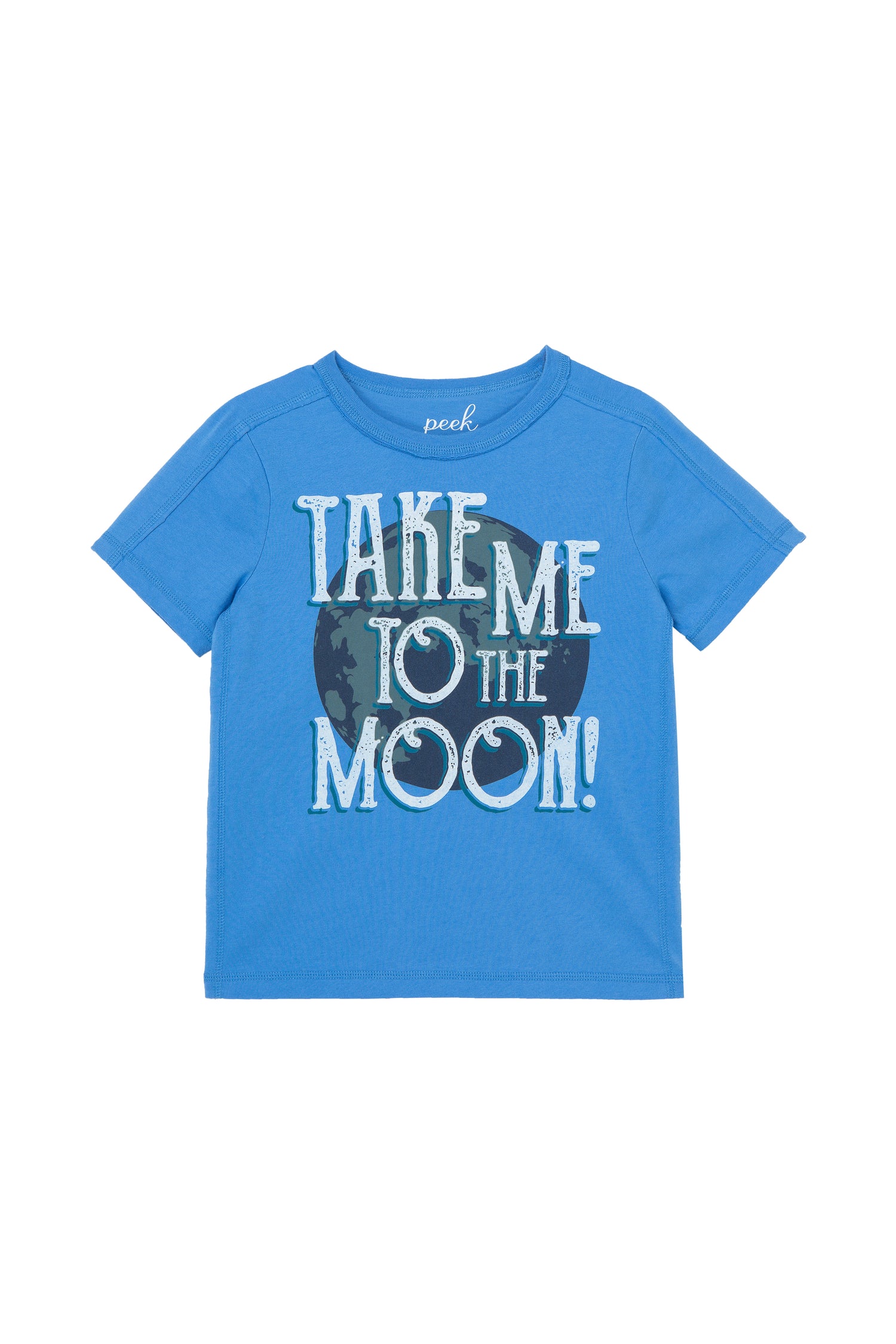 BLUE T-SHIRT WITH "TAKE ME TO THE MOON"