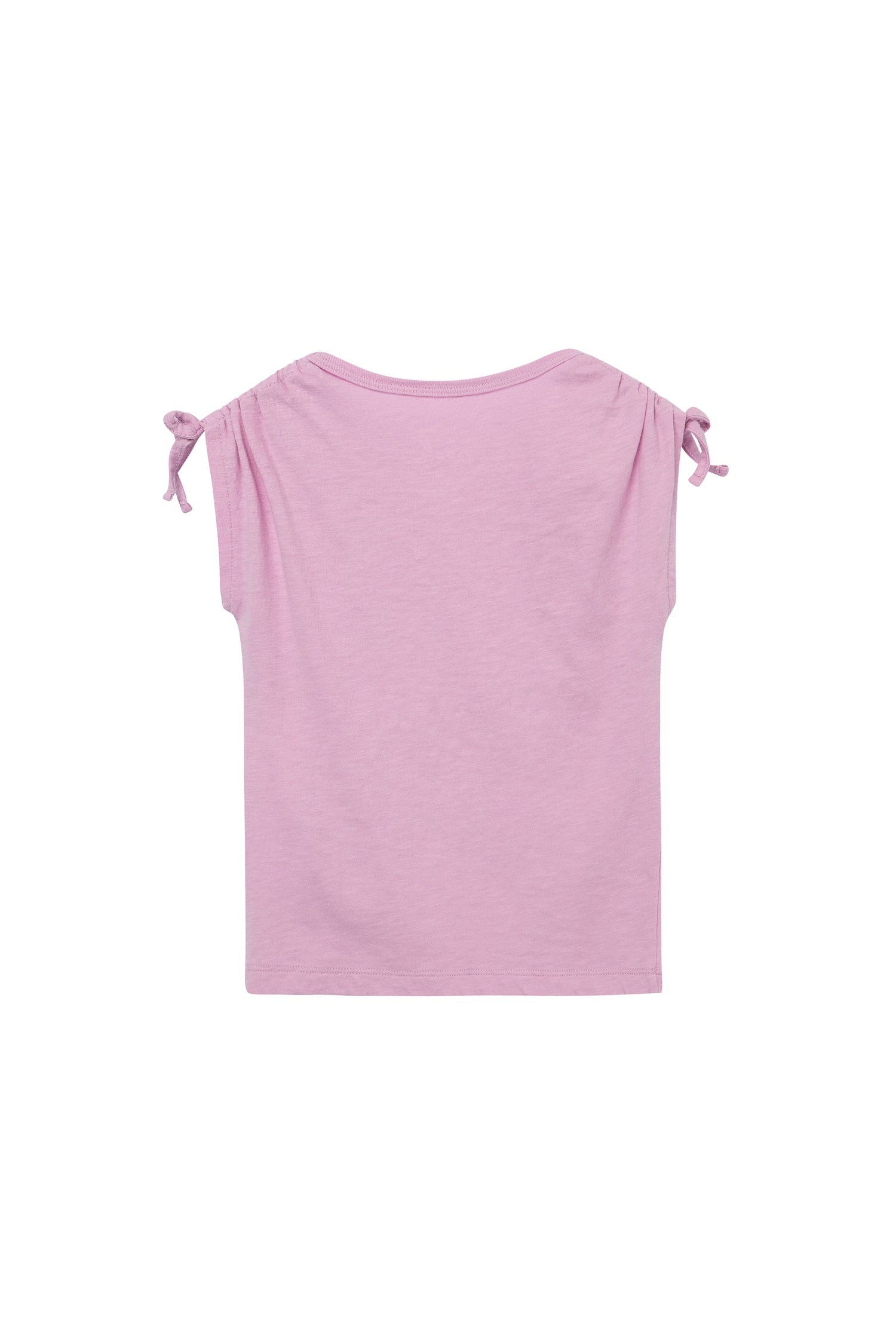 BACK OF PINK SHORT-SLEEVE TOP