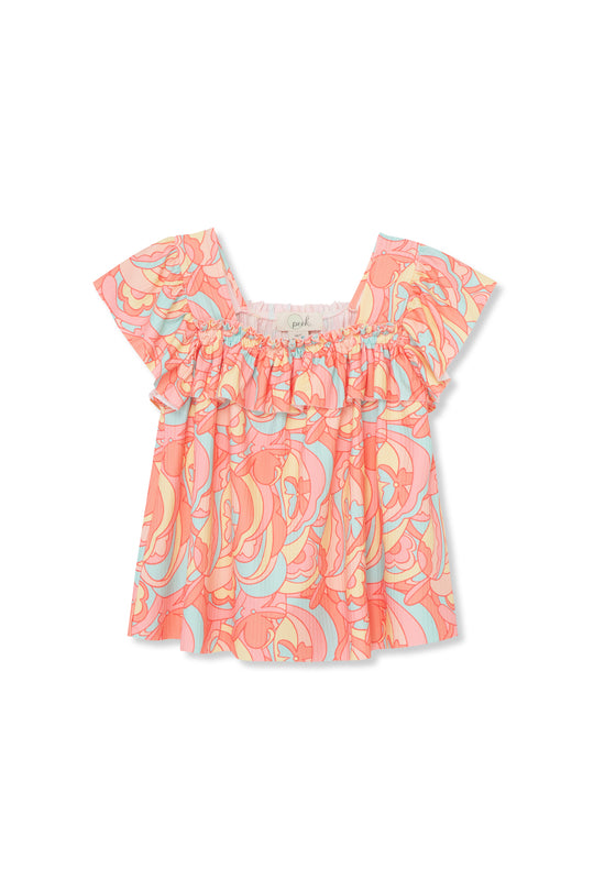 Psychedilia Print Top