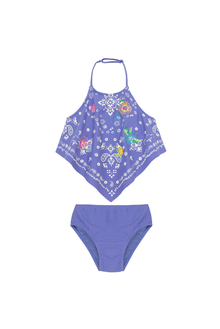 Halter Swimsuit with Embroidery