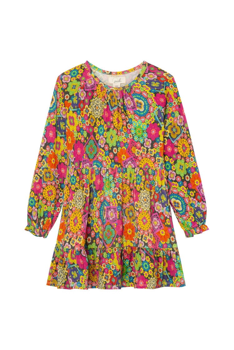 Vibrant Floral Knit Dress