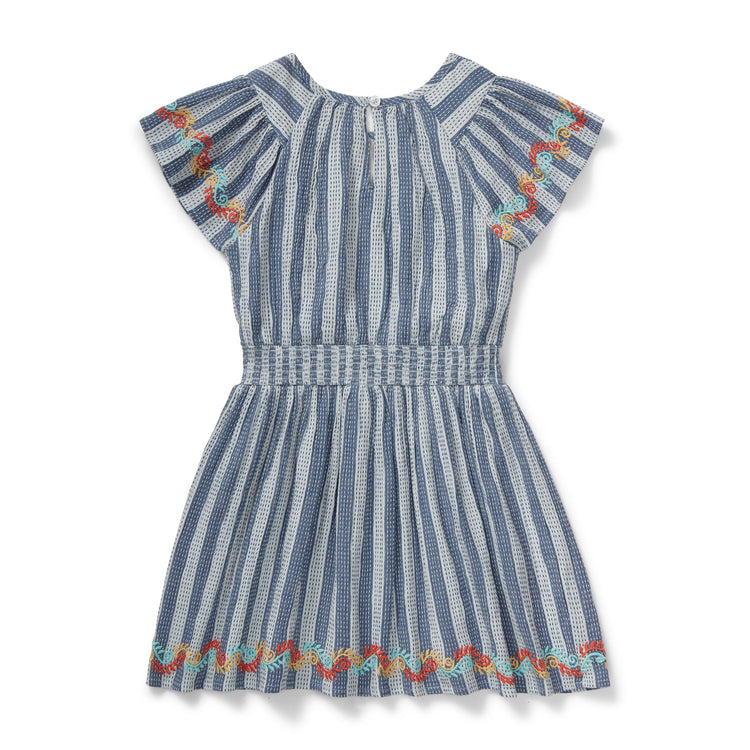 Embroidered Stripe Dress