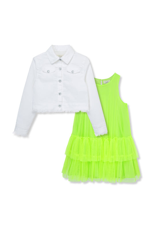 Mesh Dress & Jacket Set